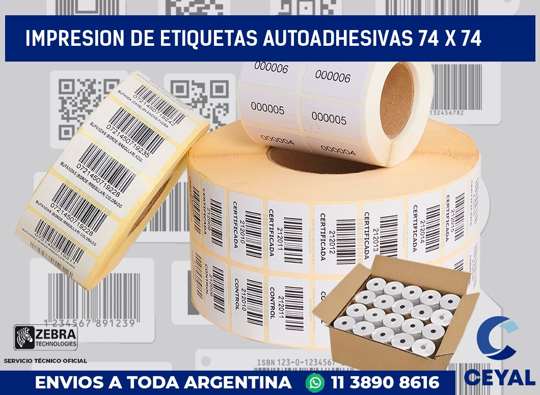 impresion de etiquetas autoadhesivas 74 x 74