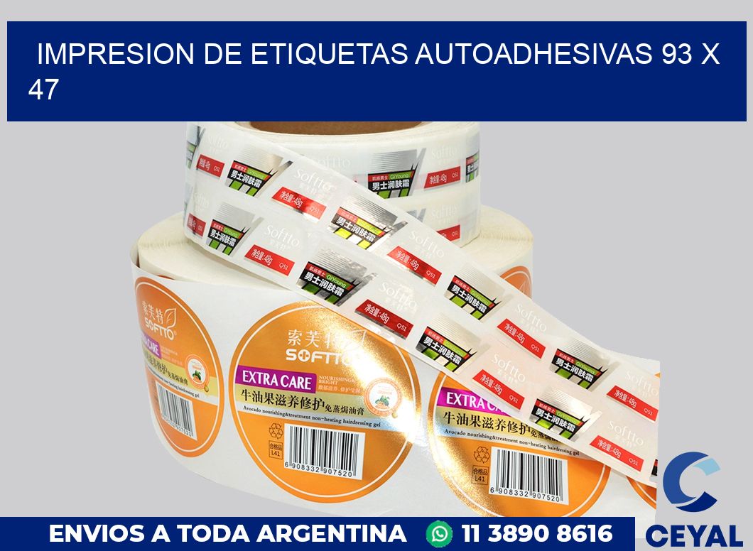 impresion de etiquetas autoadhesivas 93 x 47