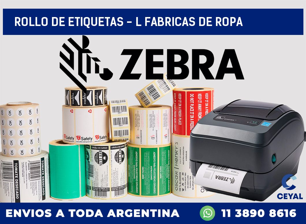 rollo de etiquetas - l fabricas de ropa