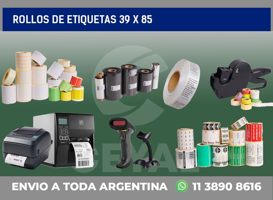 rollos de etiquetas 39 x 85