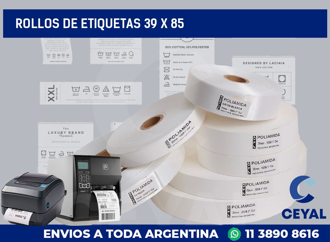 rollos de etiquetas 39 x 85