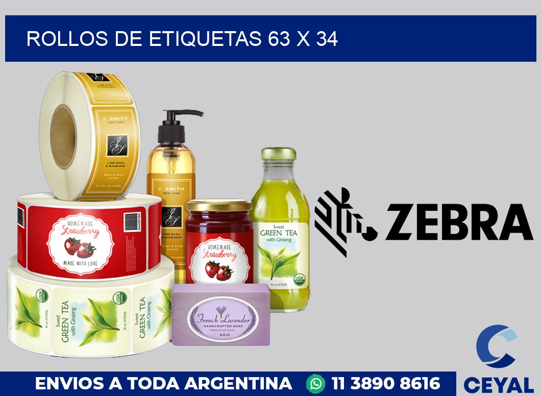 rollos de etiquetas 63 x 34