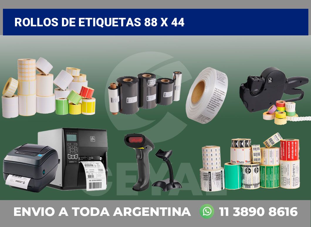 rollos de etiquetas 88 x 44