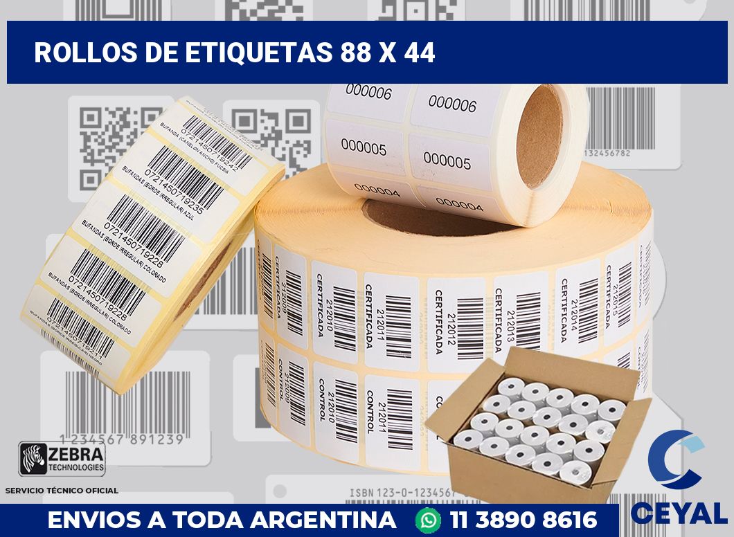 rollos de etiquetas 88 x 44