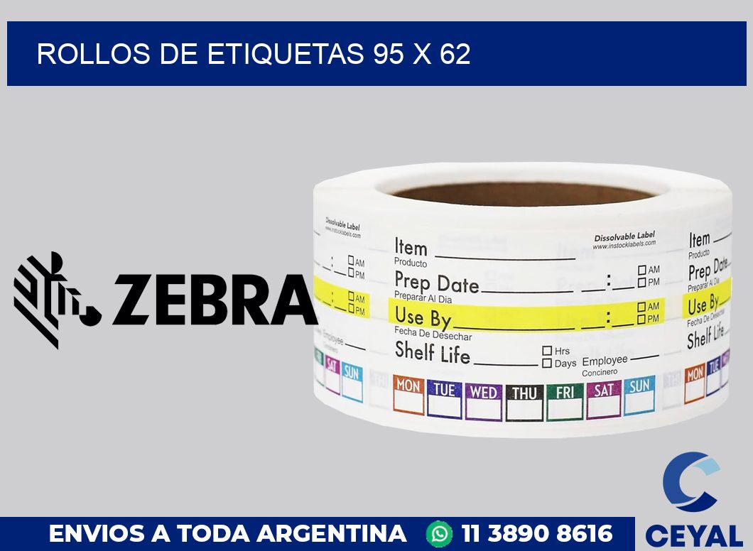 rollos de etiquetas 95 x 62