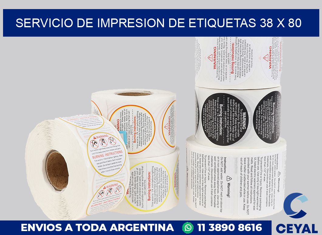 servicio de impresion de etiquetas 38 x 80