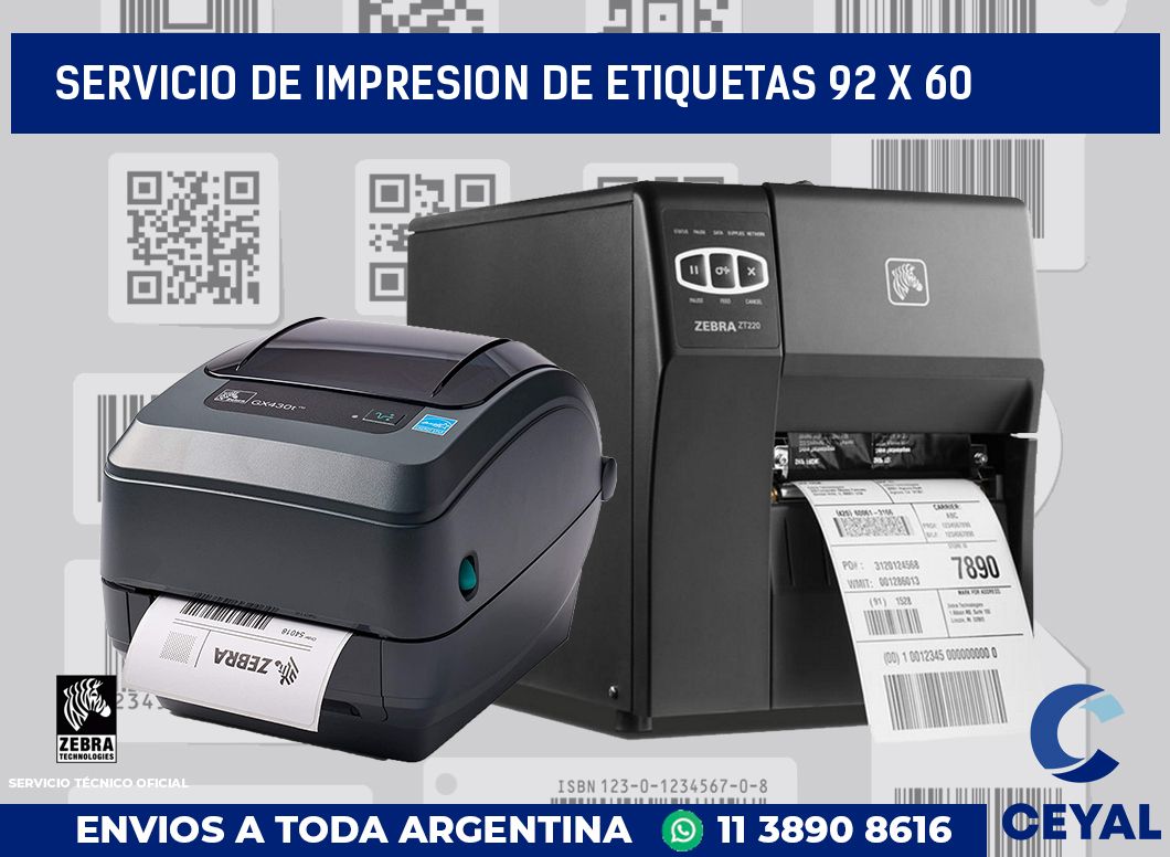 servicio de impresion de etiquetas 92 x 60