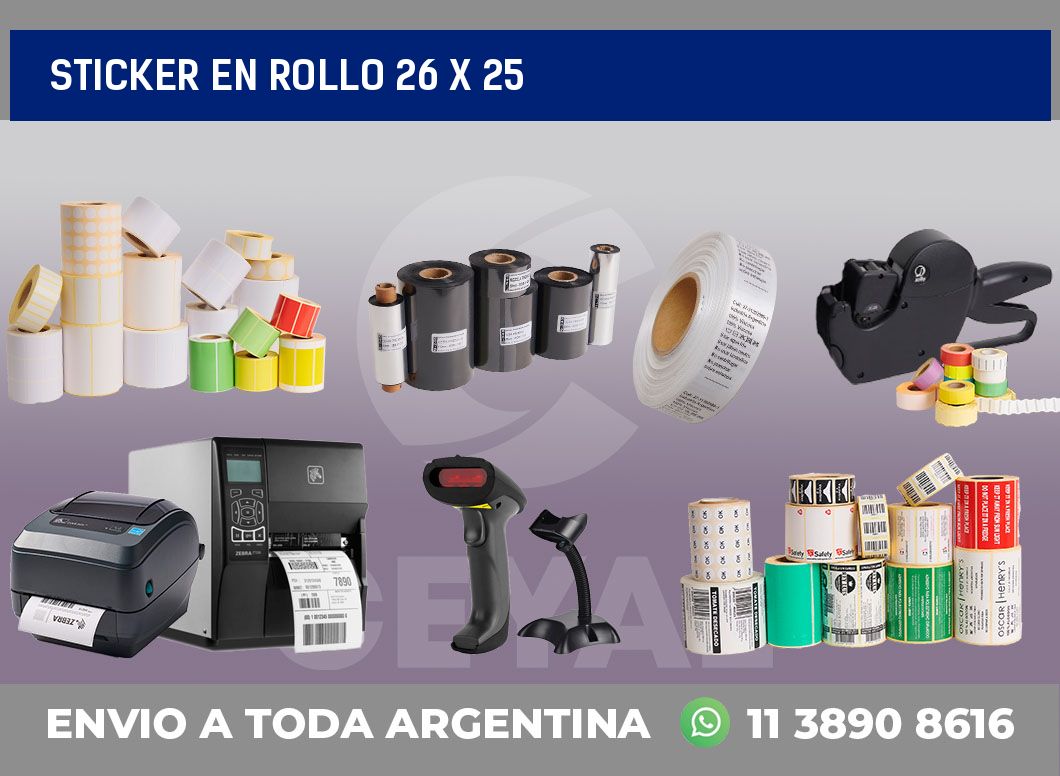 sticker en rollo 26 x 25