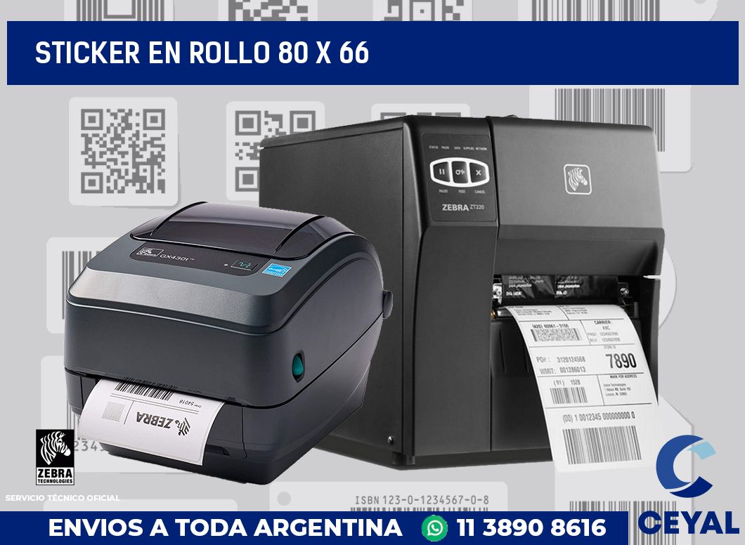 sticker en rollo 80 x 66