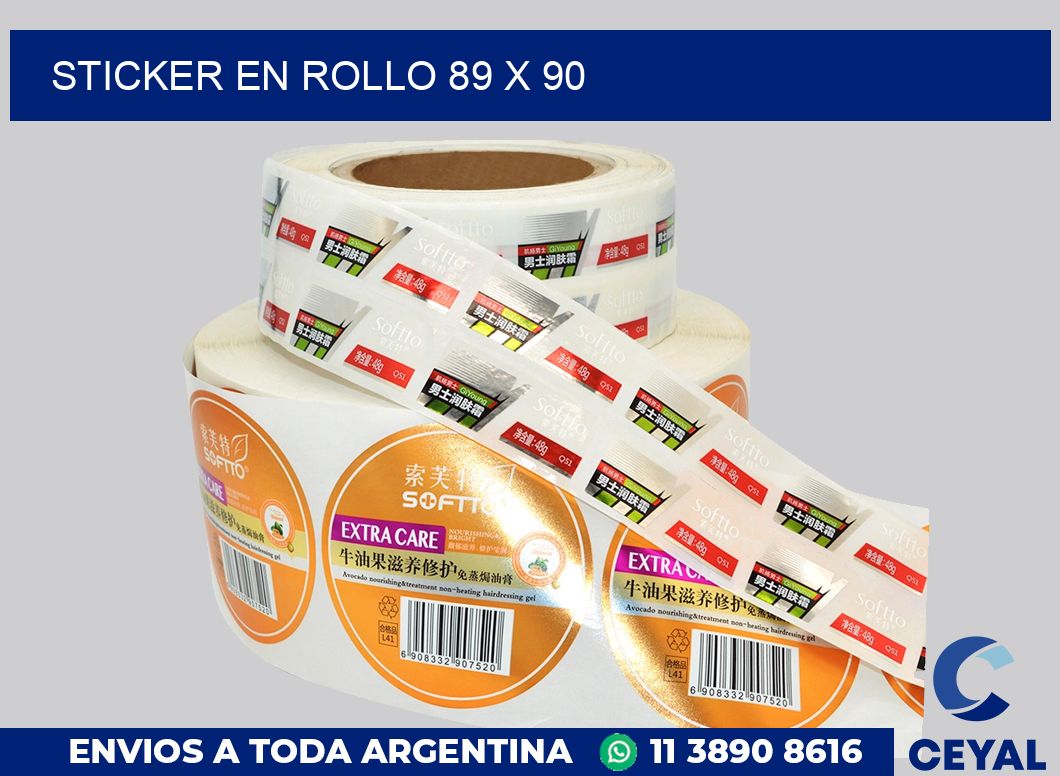 sticker en rollo 89 x 90