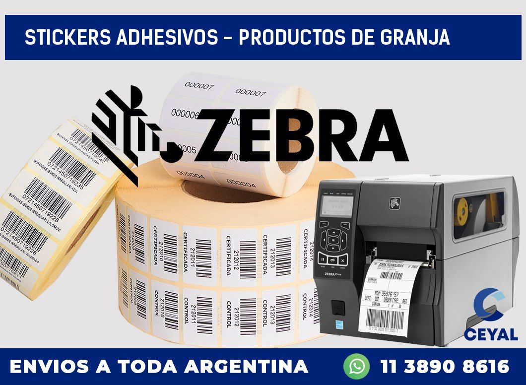stickers adhesivos - productos de granja
