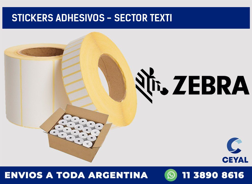 stickers adhesivos - sector texti