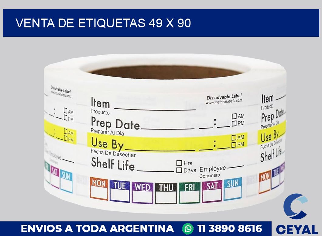 venta de etiquetas 49 x 90