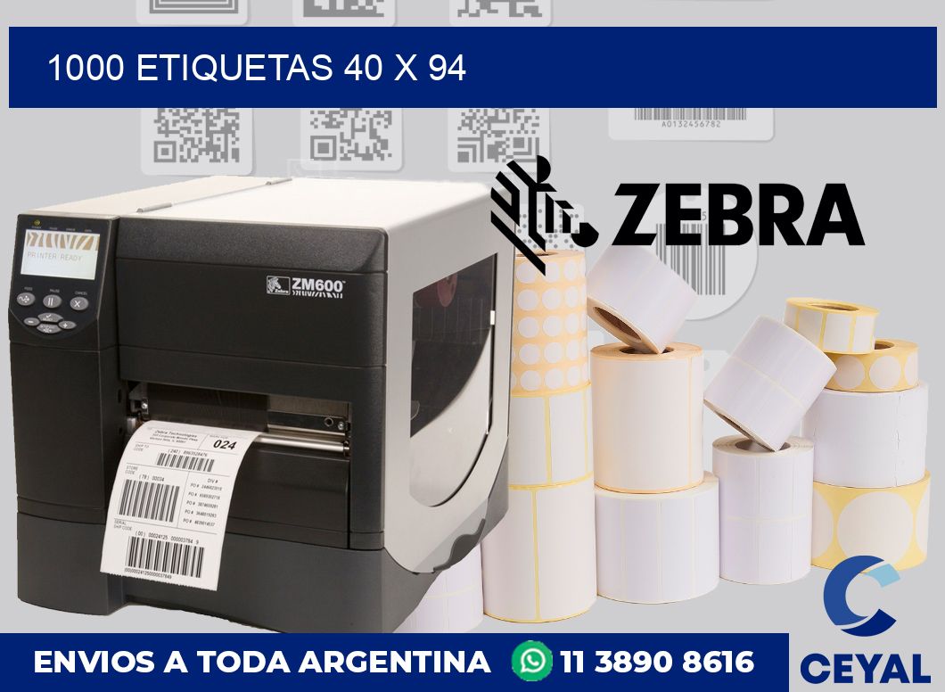 1000 etiquetas 40 x 94