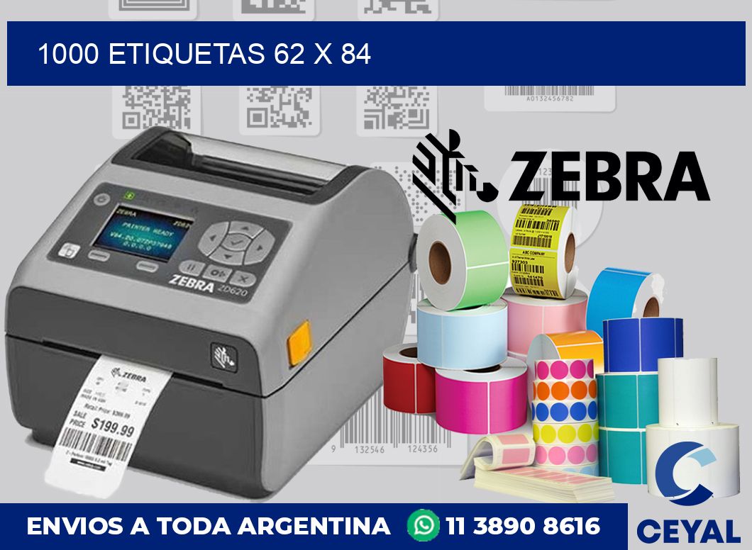 1000 etiquetas 62 x 84
