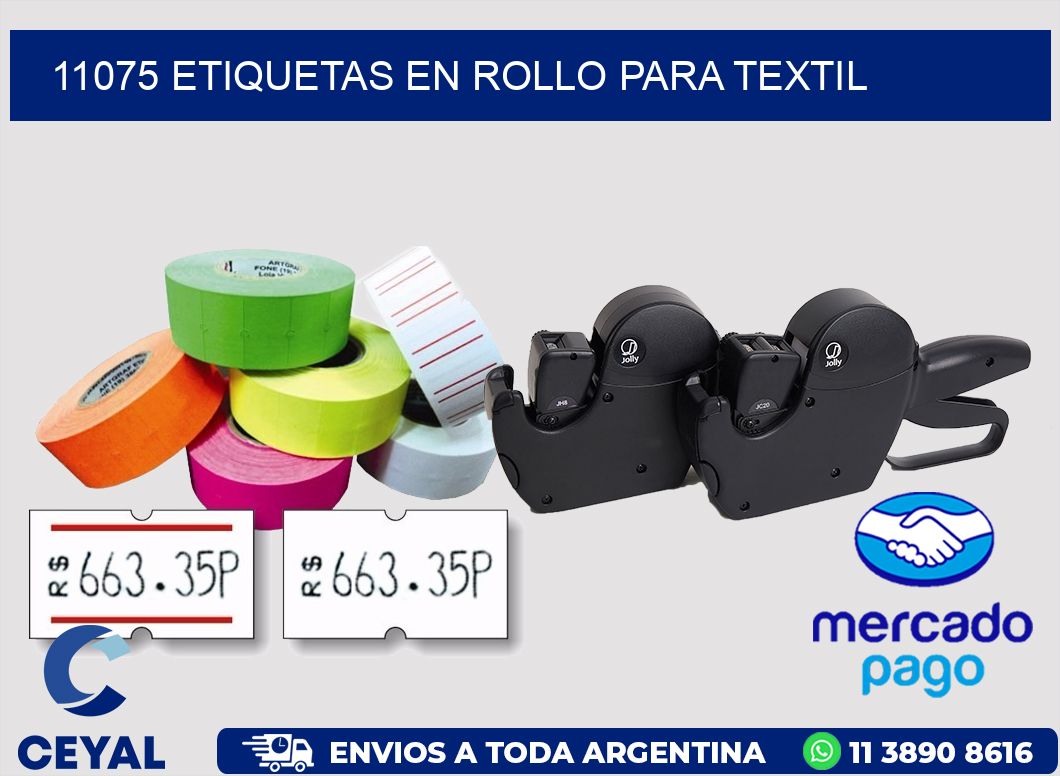 11075 etiquetas en rollo para textil