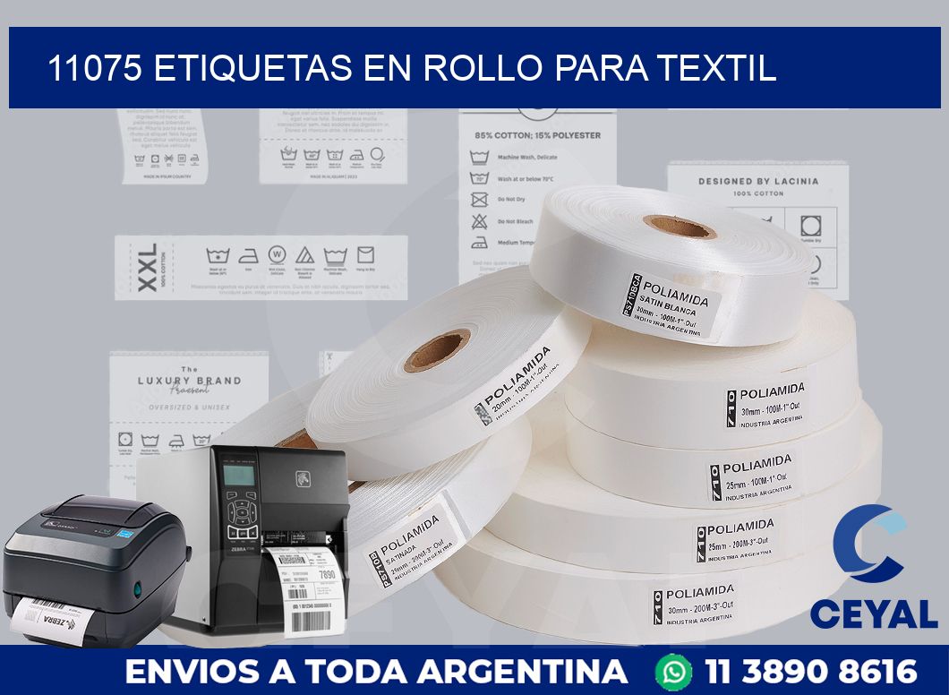 11075 etiquetas en rollo para textil