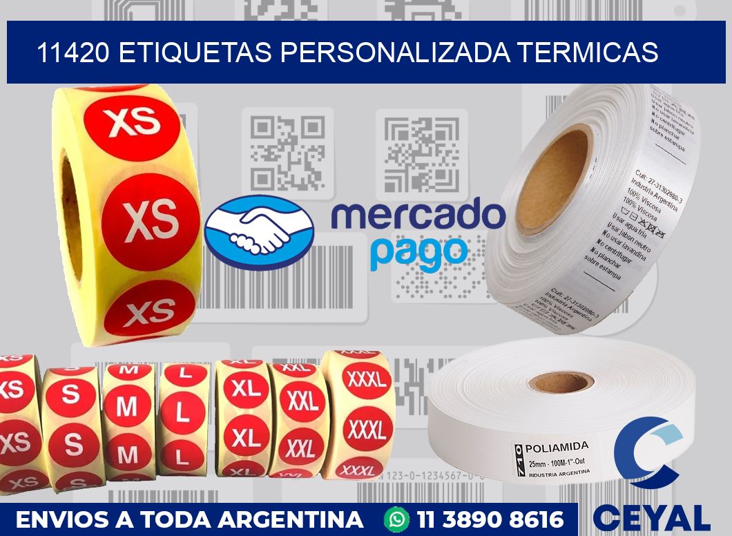 11420 etiquetas personalizada termicas