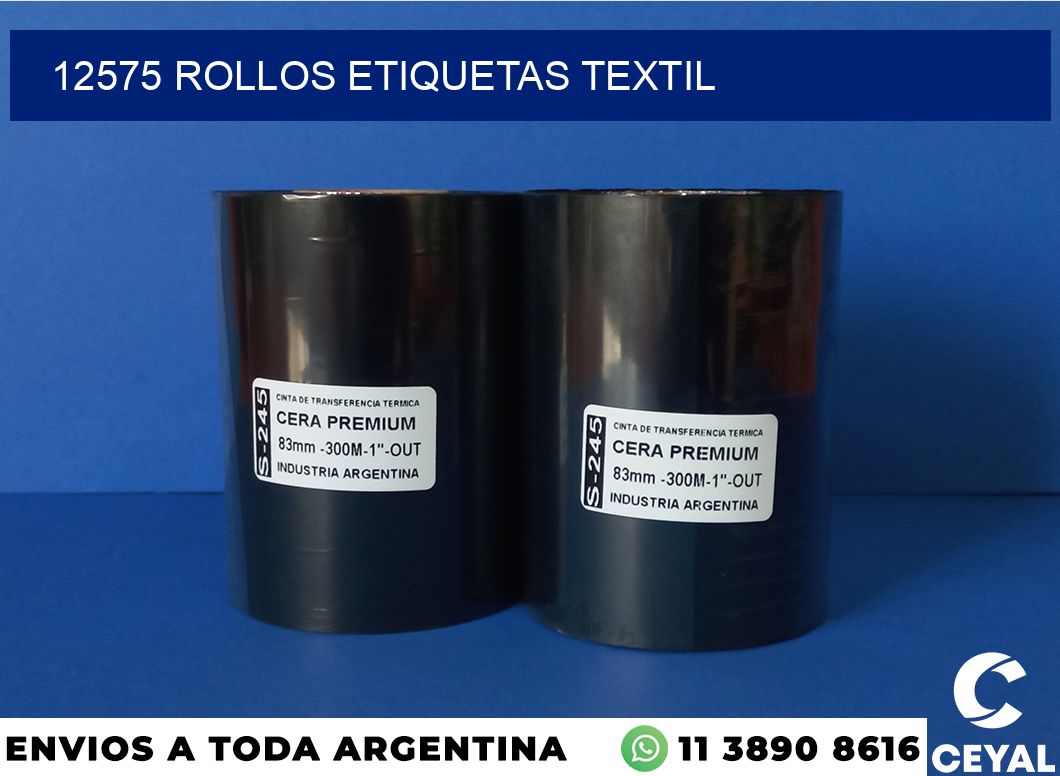 12575 rollos etiquetas textil