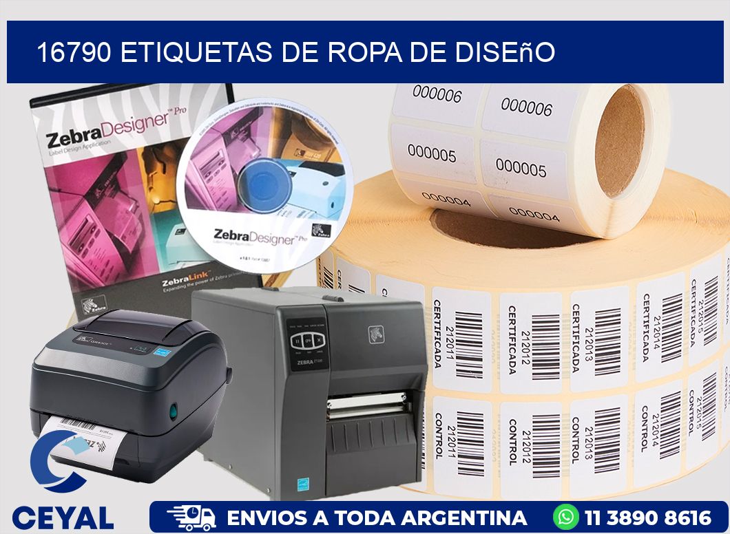 16790 Etiquetas de ropa de diseño