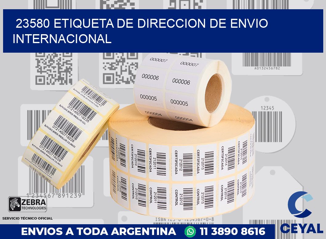23580 Etiqueta de direccion de envio internacional