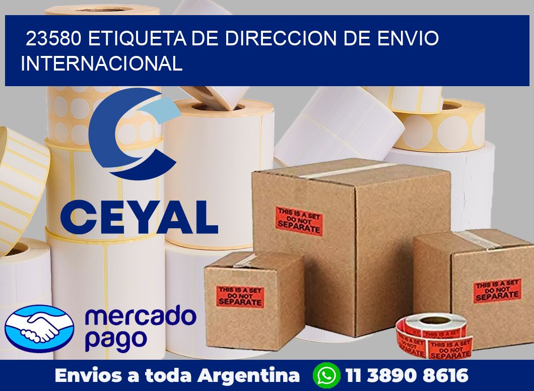 23580 Etiqueta de direccion de envio internacional