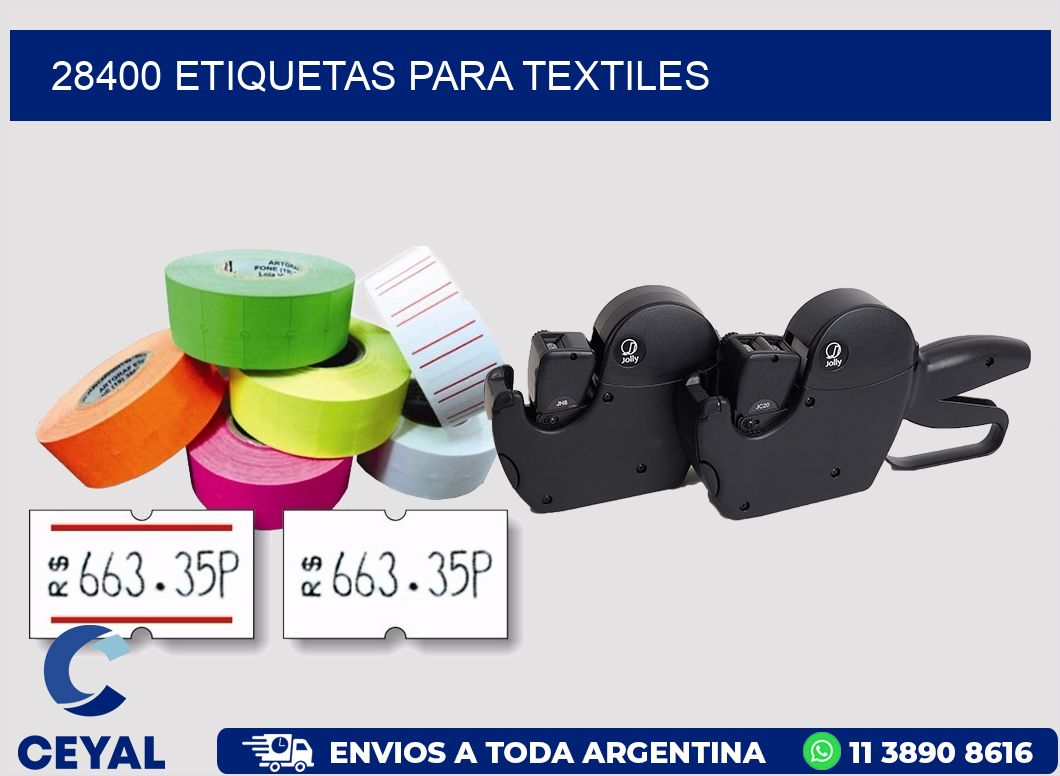 28400 etiquetas para textiles