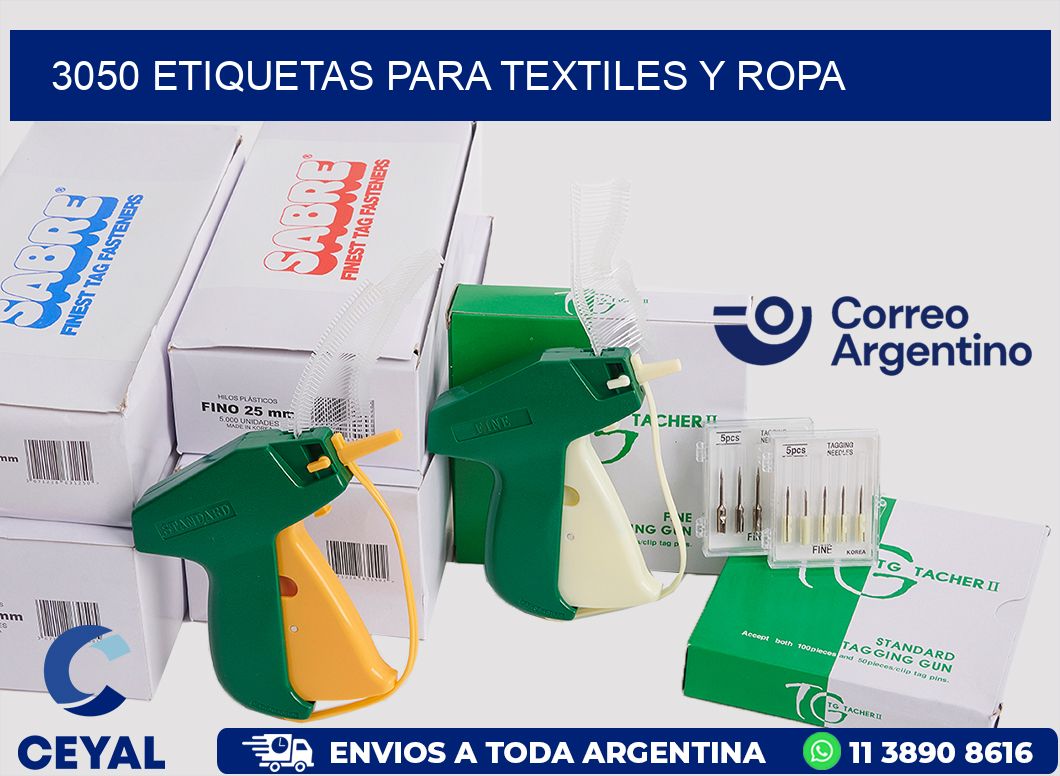 3050 Etiquetas para textiles y Ropa