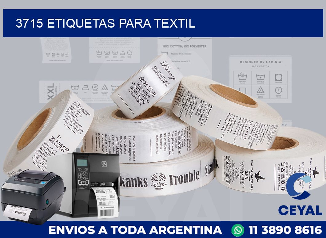 3715 etiquetas para textil