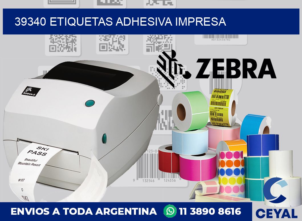 39340 etiquetas adhesiva impresa