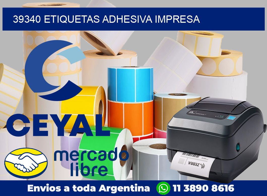 39340 etiquetas adhesiva impresa