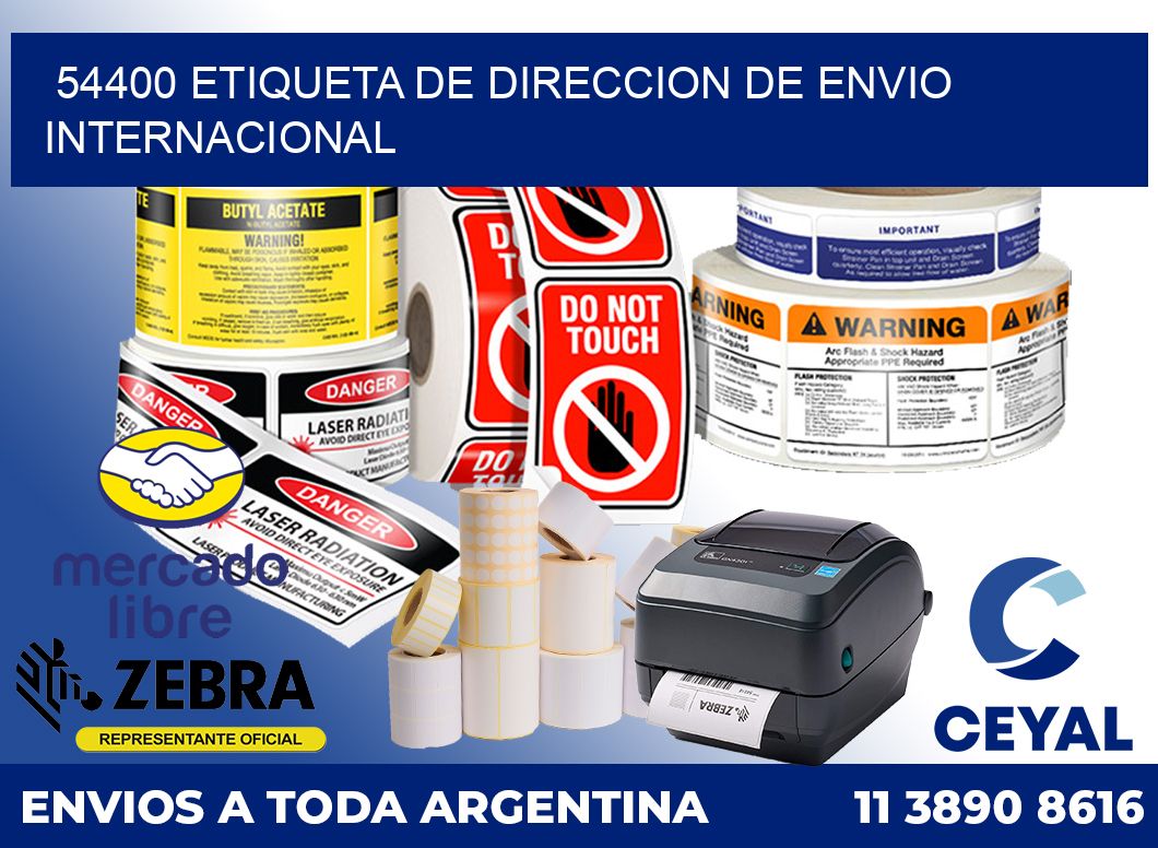 54400 Etiqueta de direccion de envio internacional