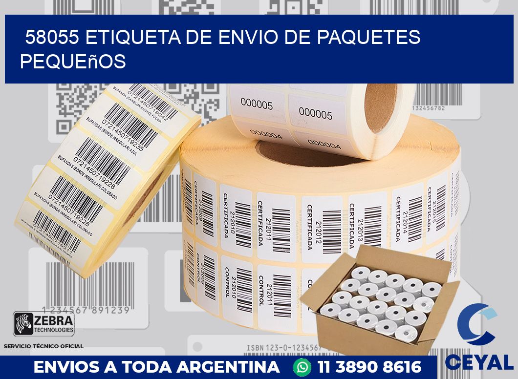 58055 Etiqueta de envio de paquetes pequeños