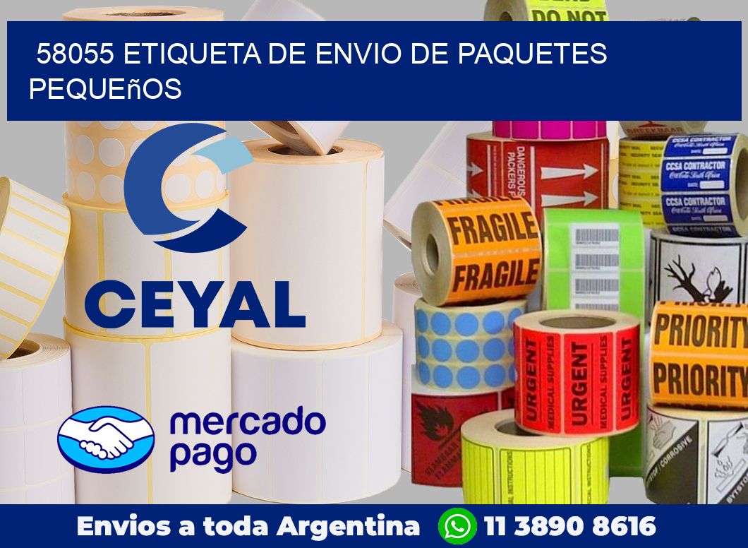 58055 Etiqueta de envio de paquetes pequeños