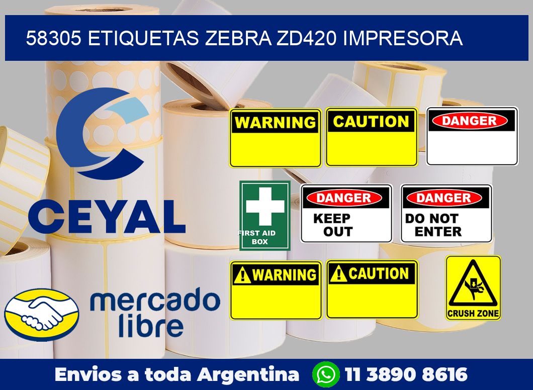 58305 etiquetas Zebra zd420 impresora