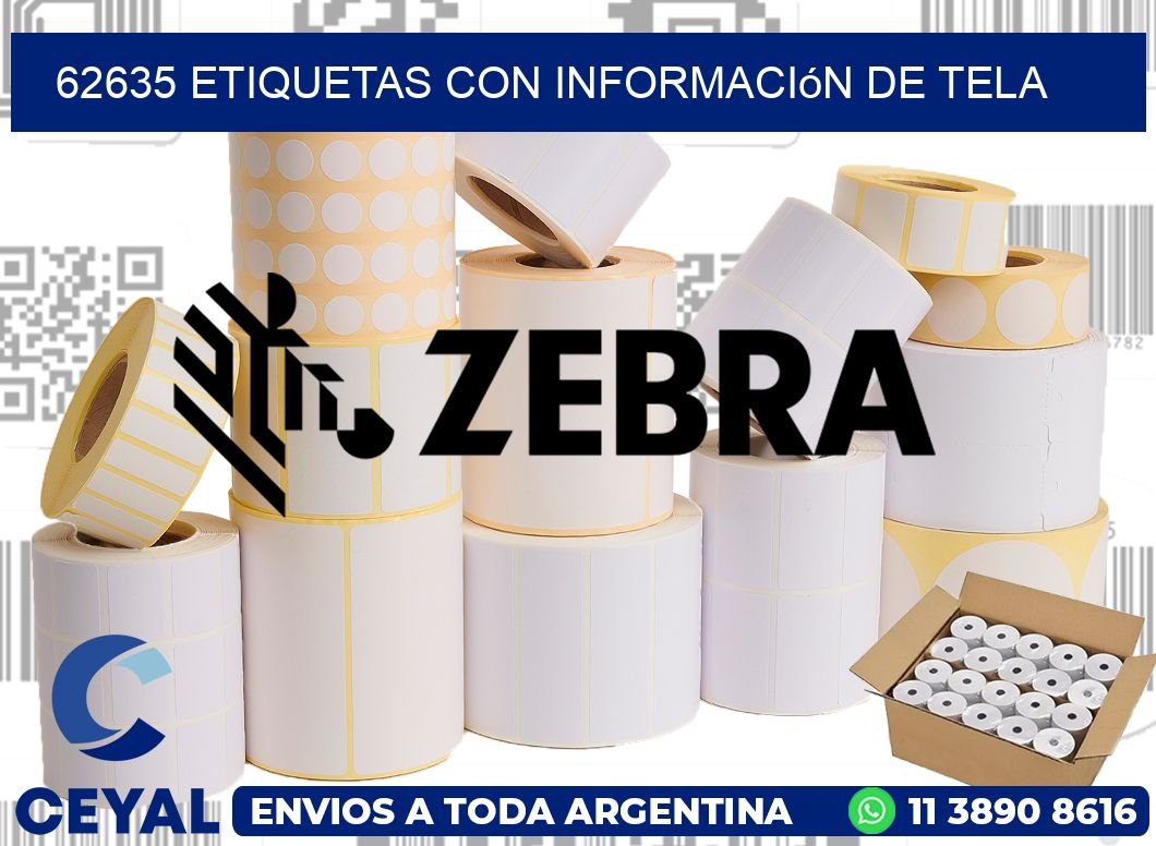 62635 Etiquetas con información de tela