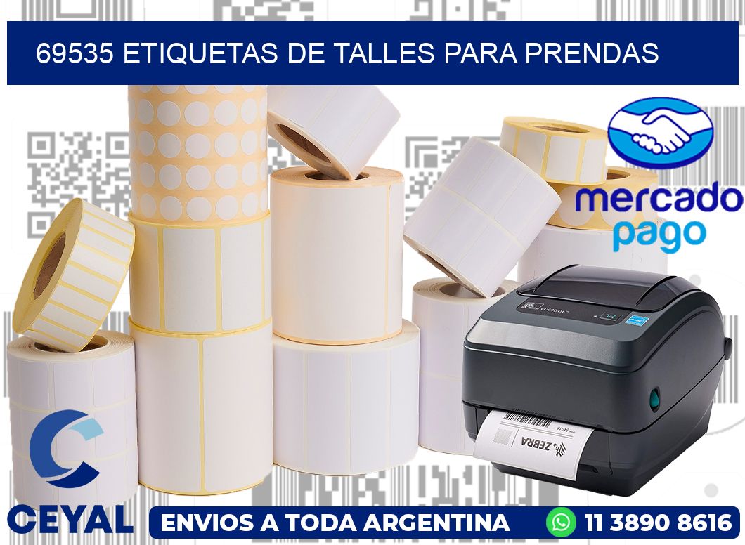69535 Etiquetas de talles para Prendas