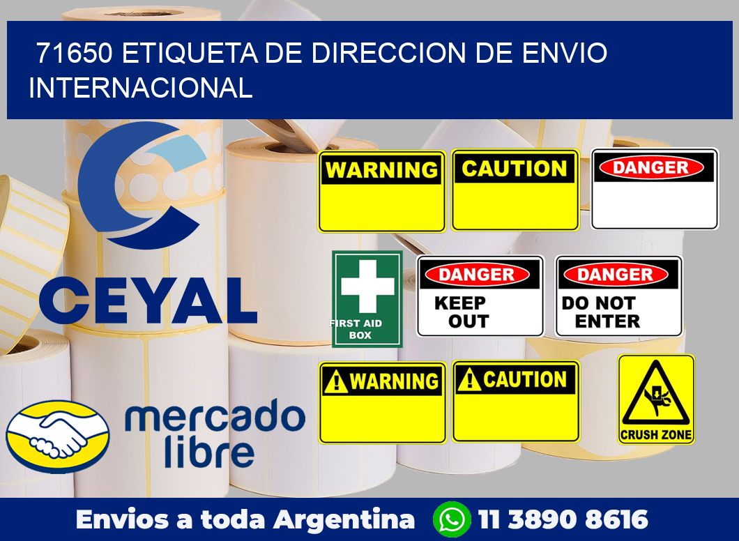 71650 Etiqueta de direccion de envio internacional