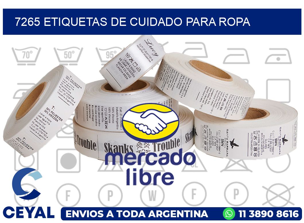 7265 Etiquetas de cuidado para ropa