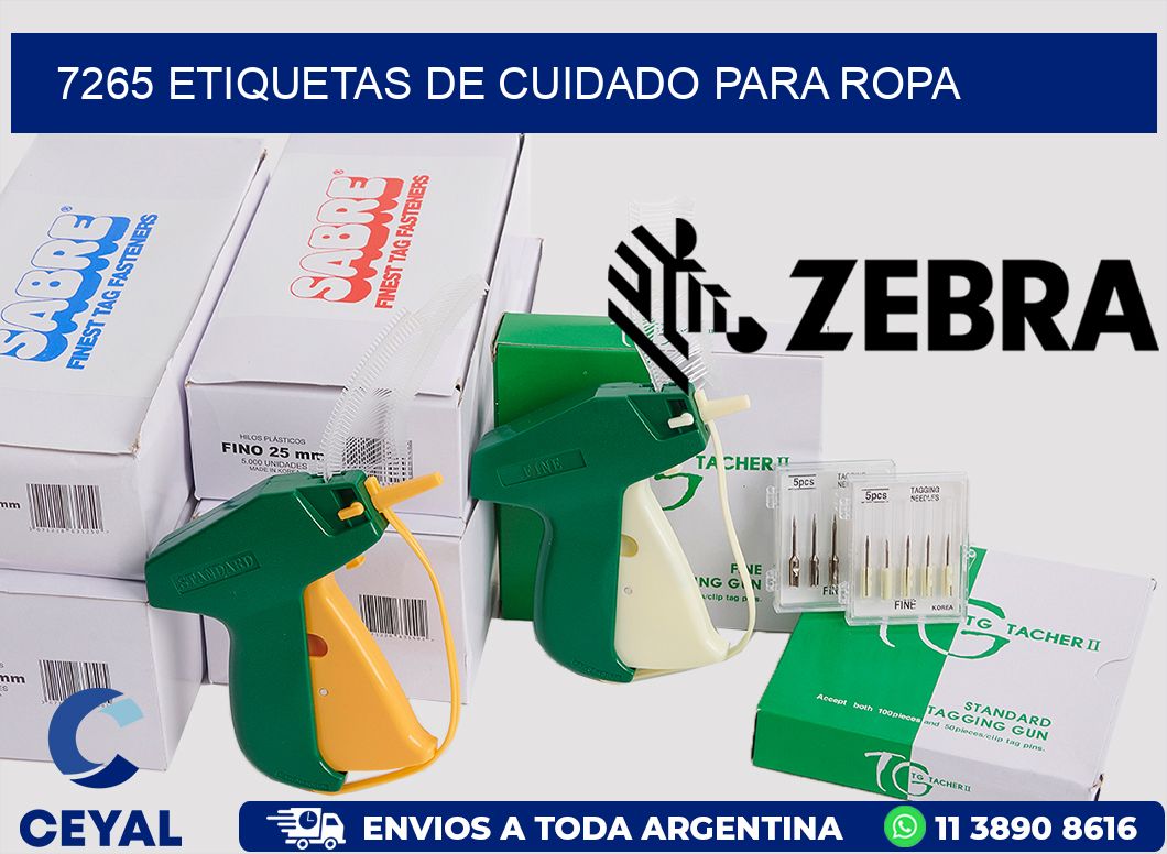 7265 Etiquetas de cuidado para ropa