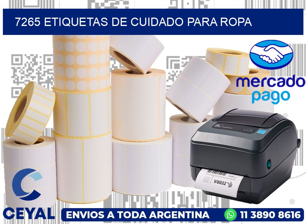 7265 Etiquetas de cuidado para ropa