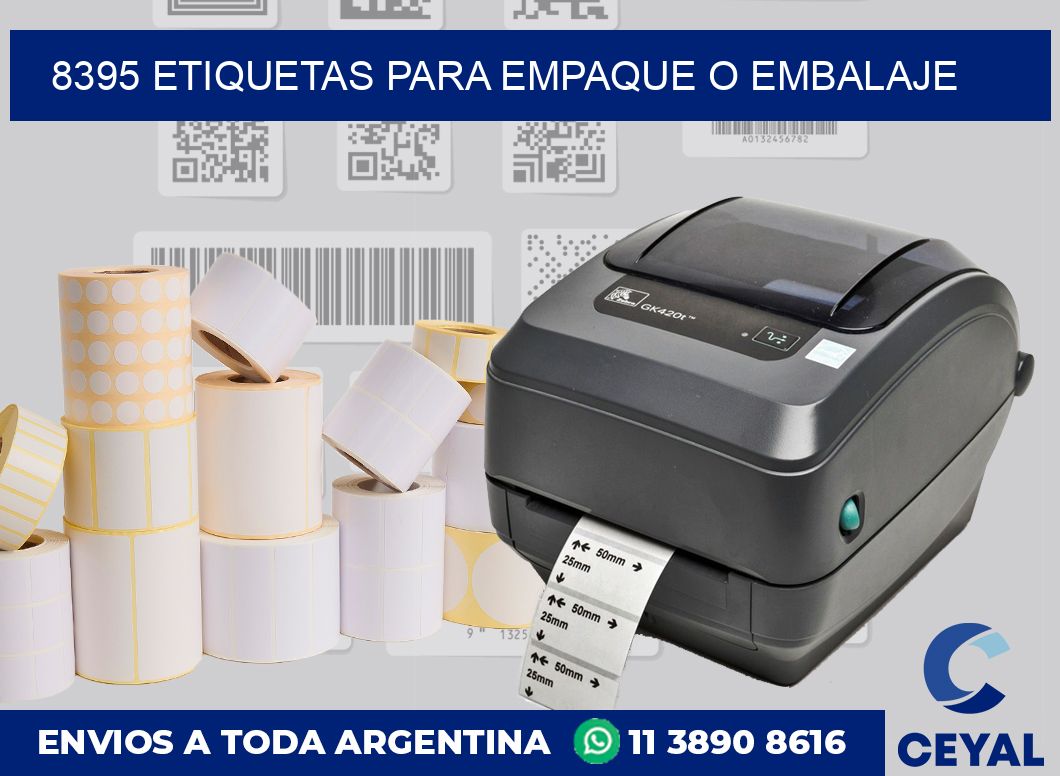 8395 etiquetas para empaque o embalaje