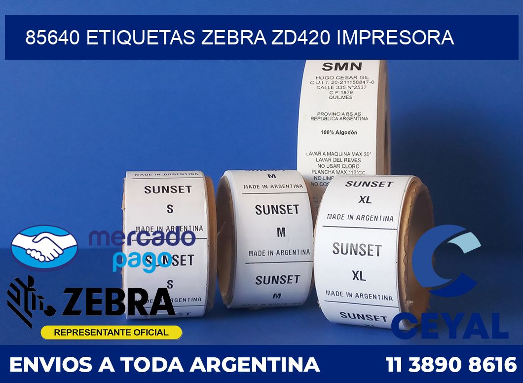 85640 etiquetas Zebra zd420 impresora