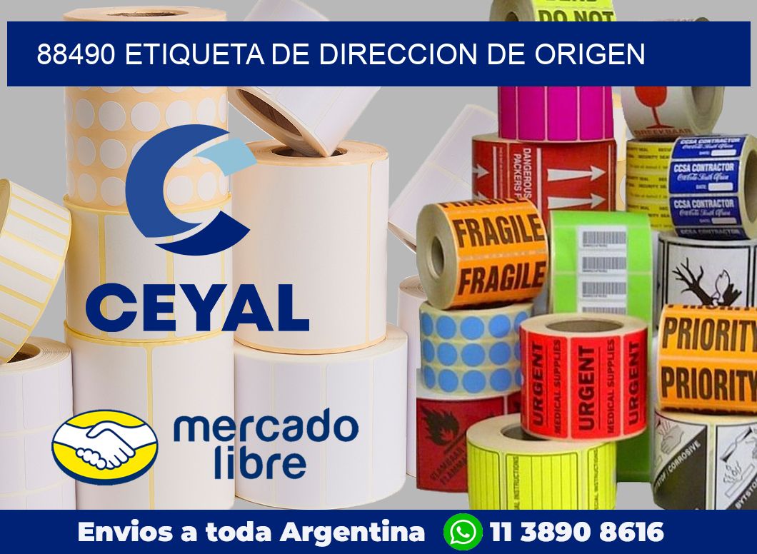 88490 Etiqueta de direccion de origen