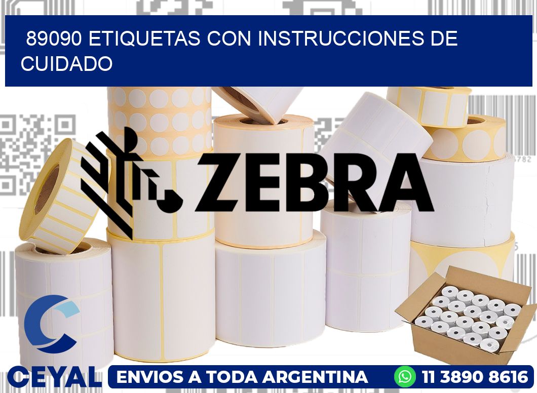 89090 Etiquetas con instrucciones de cuidado