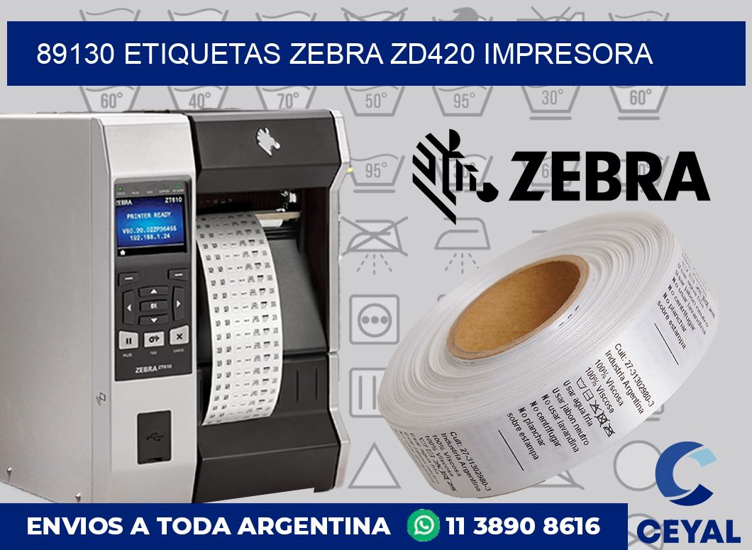 89130 etiquetas Zebra zd420 impresora