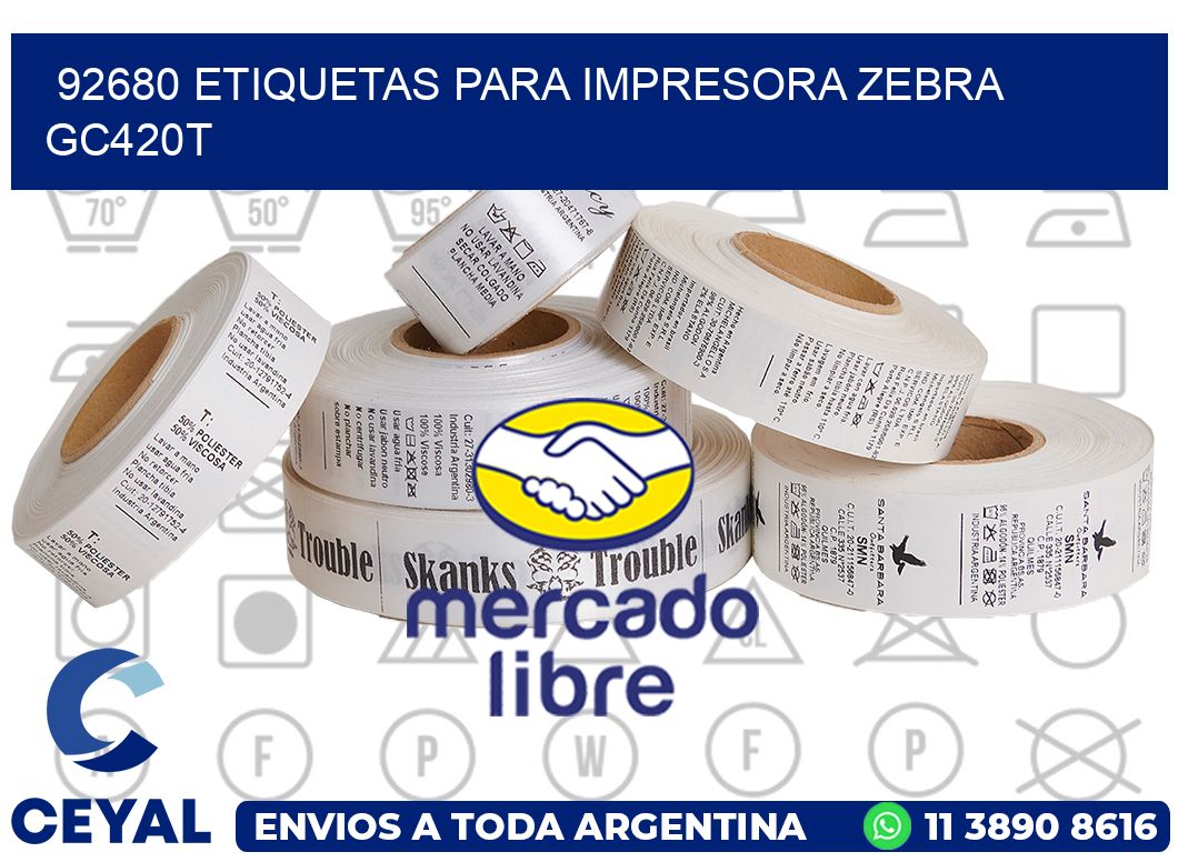 92680 etiquetas para impresora zebra GC420T