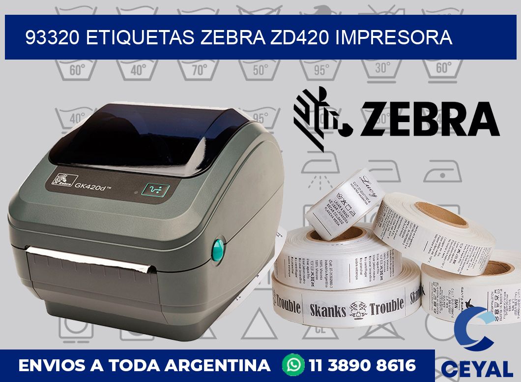 93320 etiquetas Zebra zd420 impresora