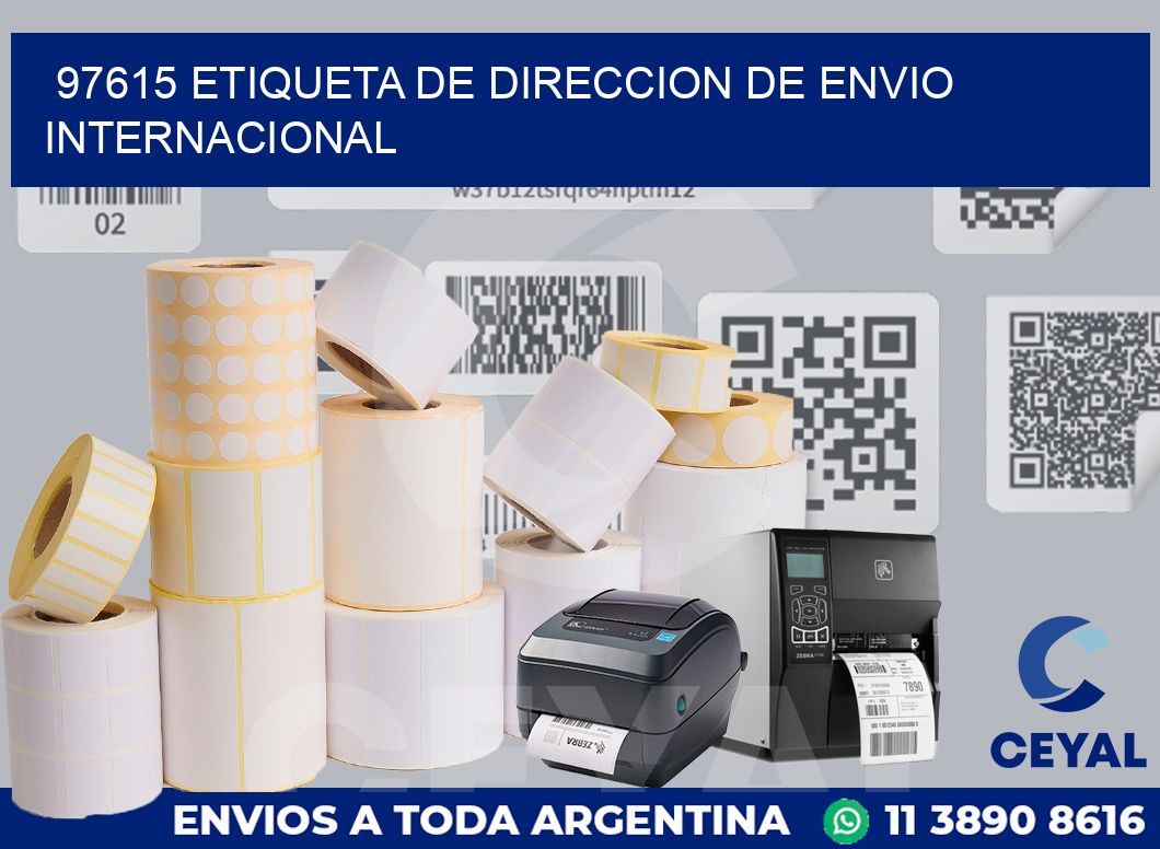 97615 Etiqueta de direccion de envio internacional