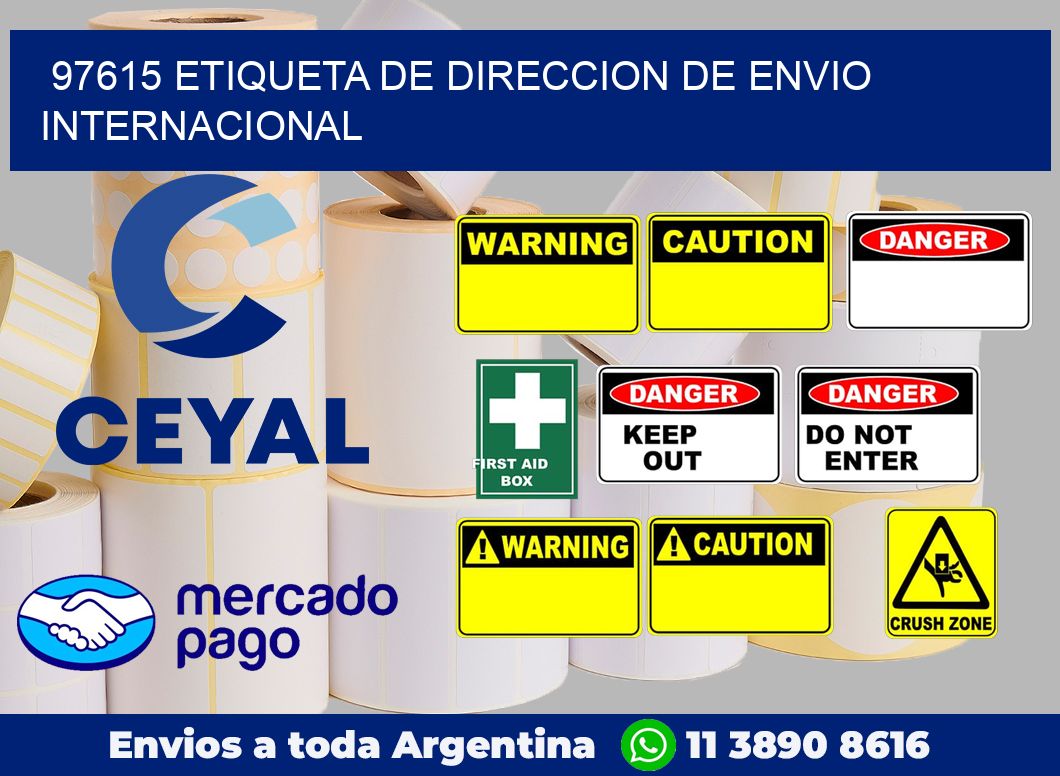 97615 Etiqueta de direccion de envio internacional